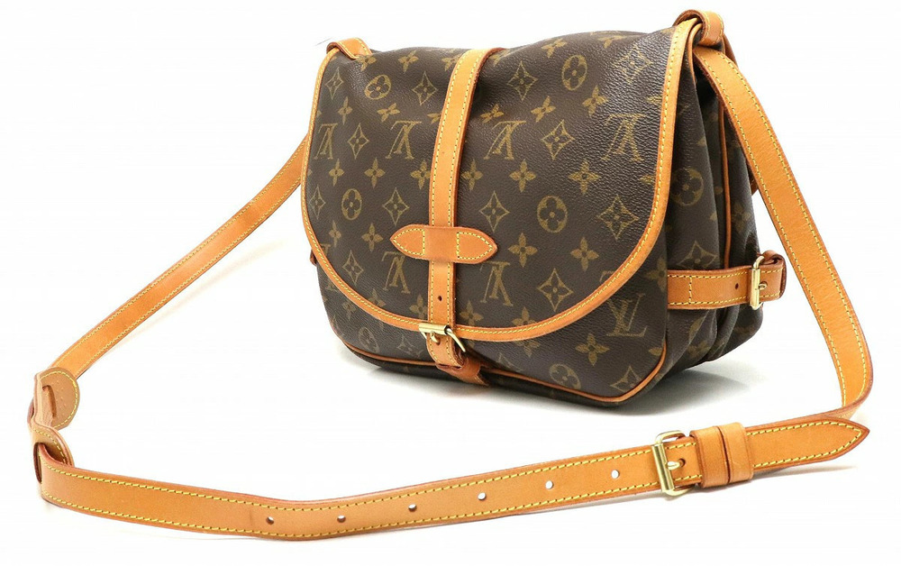 Louis Vuitton Monogram Crossbody Saumur Bag Shoulder Brown